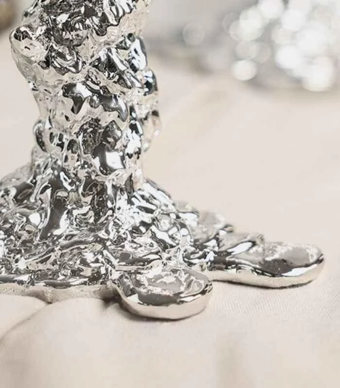 Candlestick Candle Holder Silver Drip Resin -  - #tag1#