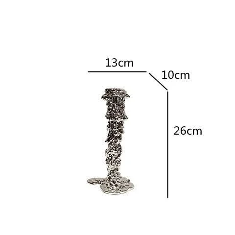 Candlestick Candle Holder Silver Drip Resin -  - #tag1#