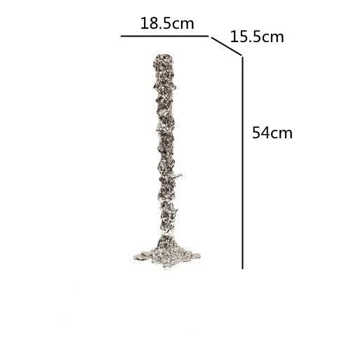 Candlestick Candle Holder Silver Drip Resin -  - #tag1#
