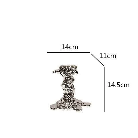 Candlestick Candle Holder Silver Drip Resin -  - #tag1#