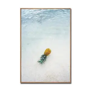 Canvas Painting Seascape Poster Beach Sea Tree Sand Ocean Pineapple Poster Nordic Style Print Wall Picture For Living Room