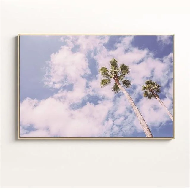 Canvas Painting Seascape Poster Beach Sea Tree Sand Ocean Pineapple Poster Nordic Style Print Wall Picture For Living Room -  - #tag1#
