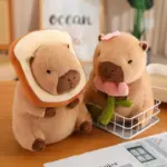 Capybara Drinking Boba Huggable Plushie tag1