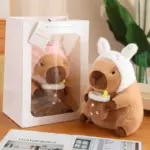 Capybara Drinking Boba Huggable Plushie tag1