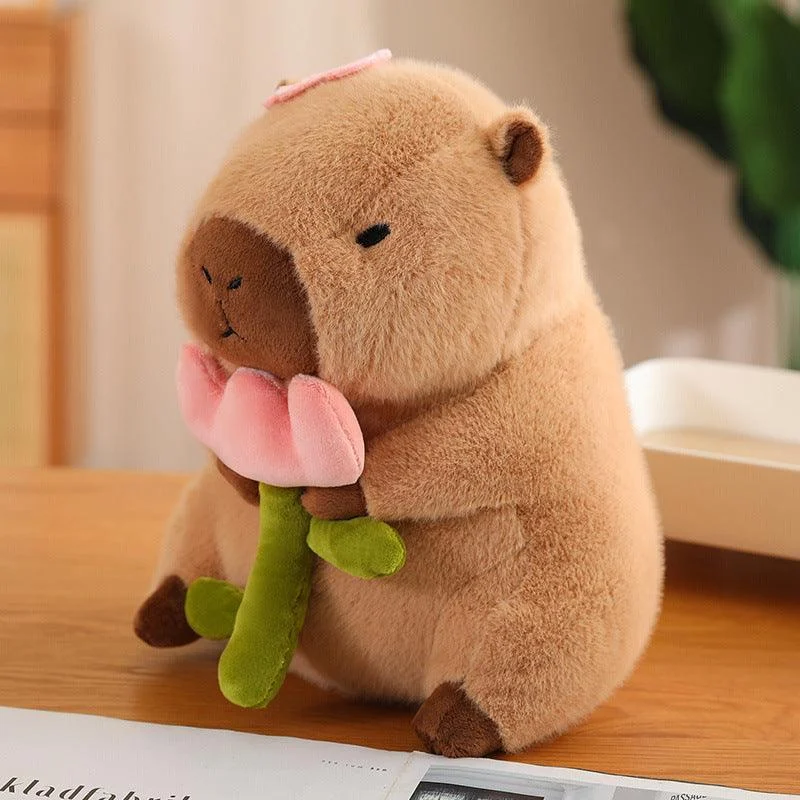 Capybara Drinking Boba Huggable Plushie -  - #tag1#