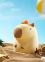 Capybara Orange Glow Night Lamp tag1