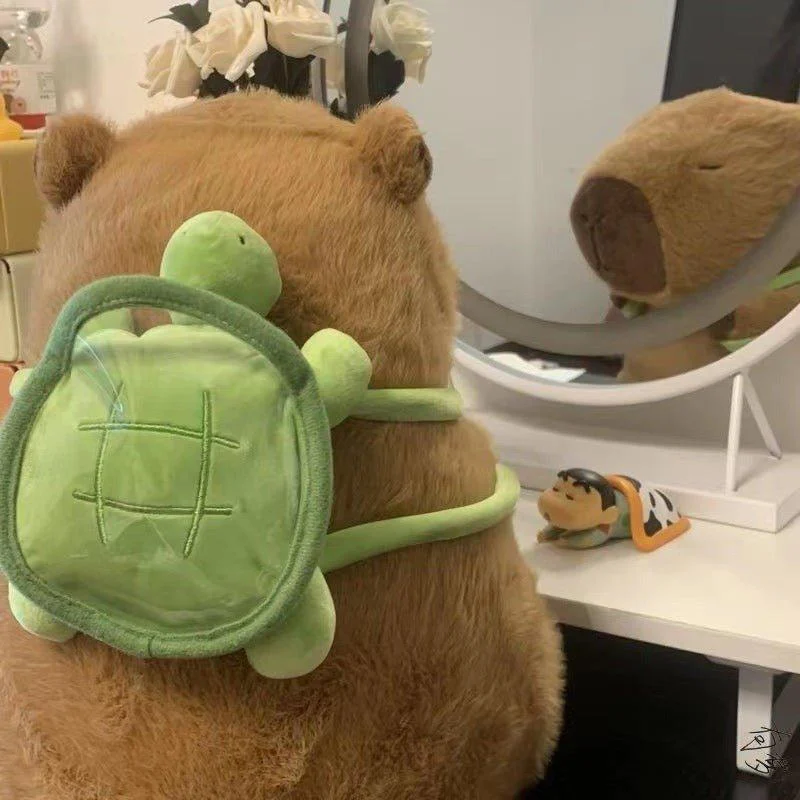 Capybara with Turtle Backpack Doll Plushie -  - #tag1#