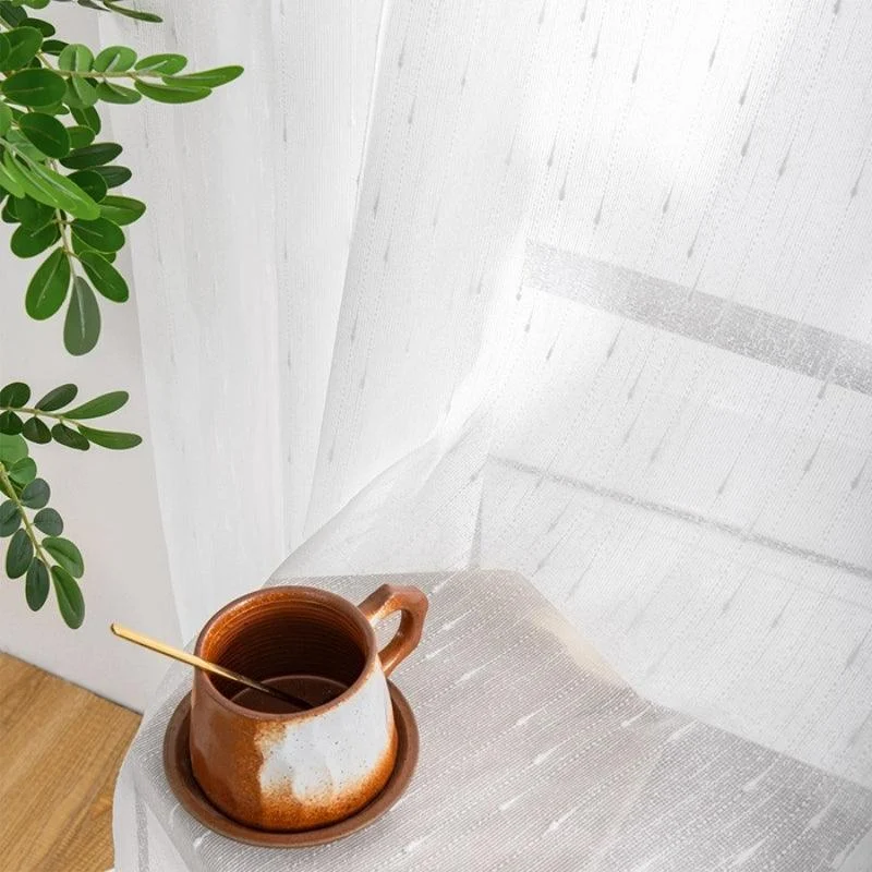 Cara - Rain Texture Semi-transparent Curtains with Eyelets -  - #tag1#