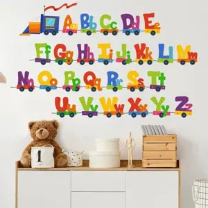 Wall stickers - Cartoon car train letters - Alphabet for children's rooms