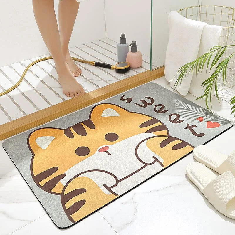 Cartoon Anti-Slip Bathroom Mat, Washable Quick Drying Anti-Bacterial Door Mat -  - #tag1#