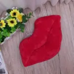 Cartoon Big Red Lips Plush Cushion tag1
