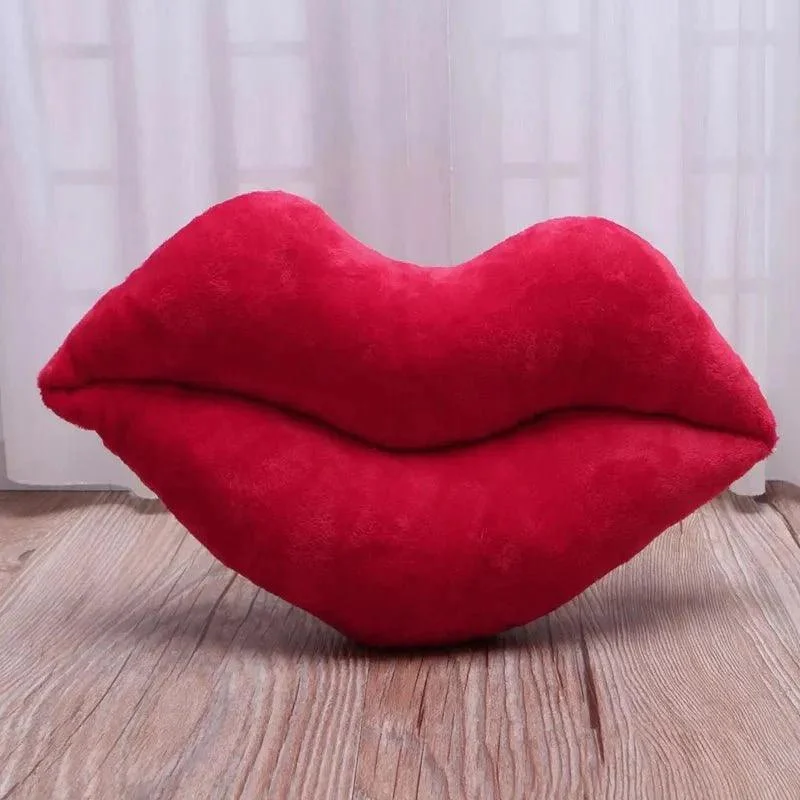 Cartoon Big Red Lips Plush Cushion -  - #tag1#