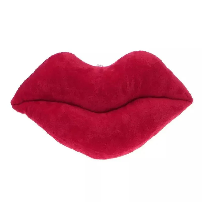 Cartoon Big Red Lips Plush Cushion -  - #tag1#