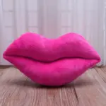 Cartoon Big Red Lips Plush Cushion tag1