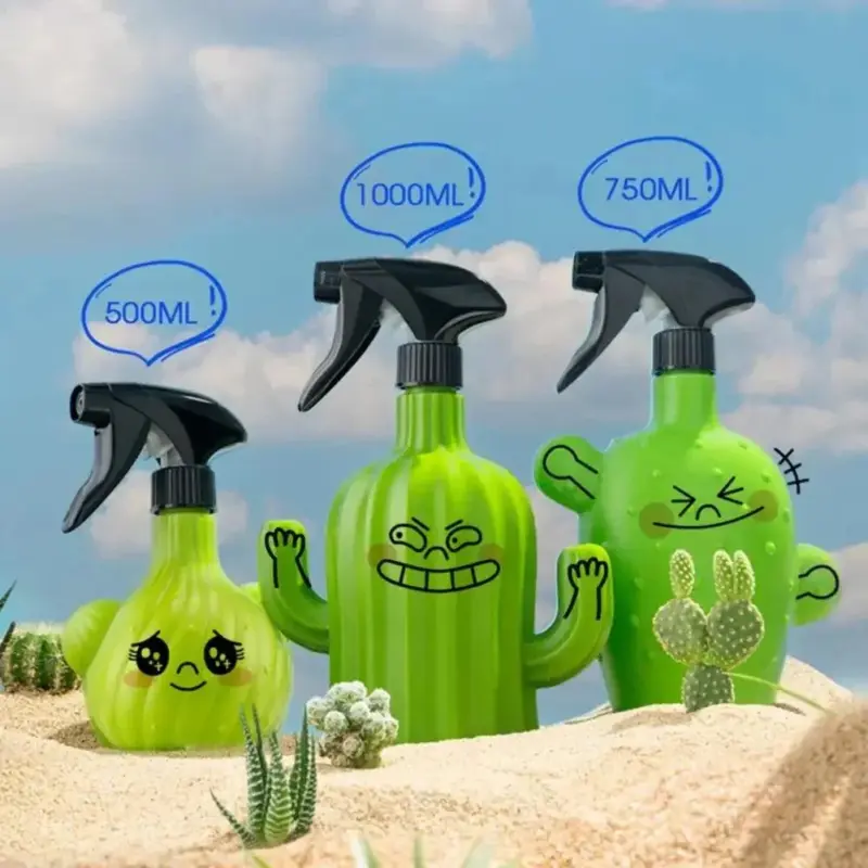 Cartoon Cactus Shape Plant Watering Bottle tag1