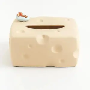 Cartoon Cheese Shape Ceramic Tissue Box