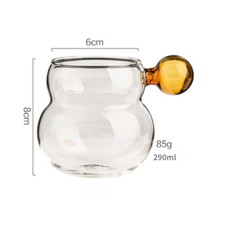 Cartoon Heat Resistant Glass Ball Handle Mug -  - #tag1#