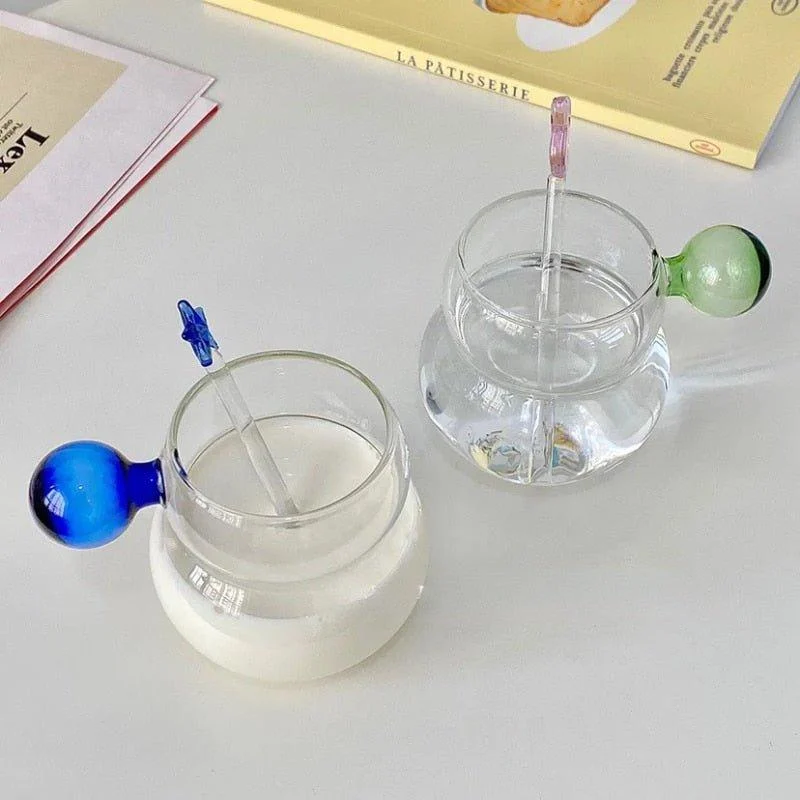 Cartoon Heat Resistant Glass Ball Handle Mug -  - #tag1#