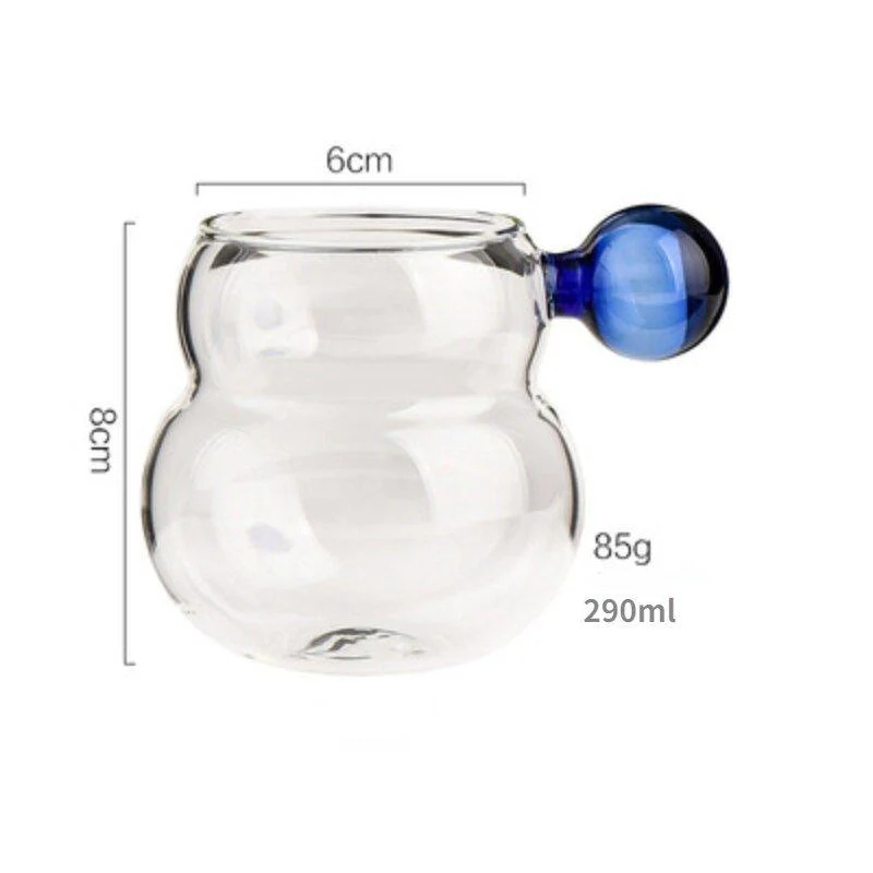 Cartoon Heat Resistant Glass Ball Handle Mug -  - #tag1#