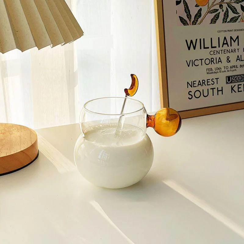 Cartoon Heat Resistant Glass Ball Handle Mug -  - #tag1#
