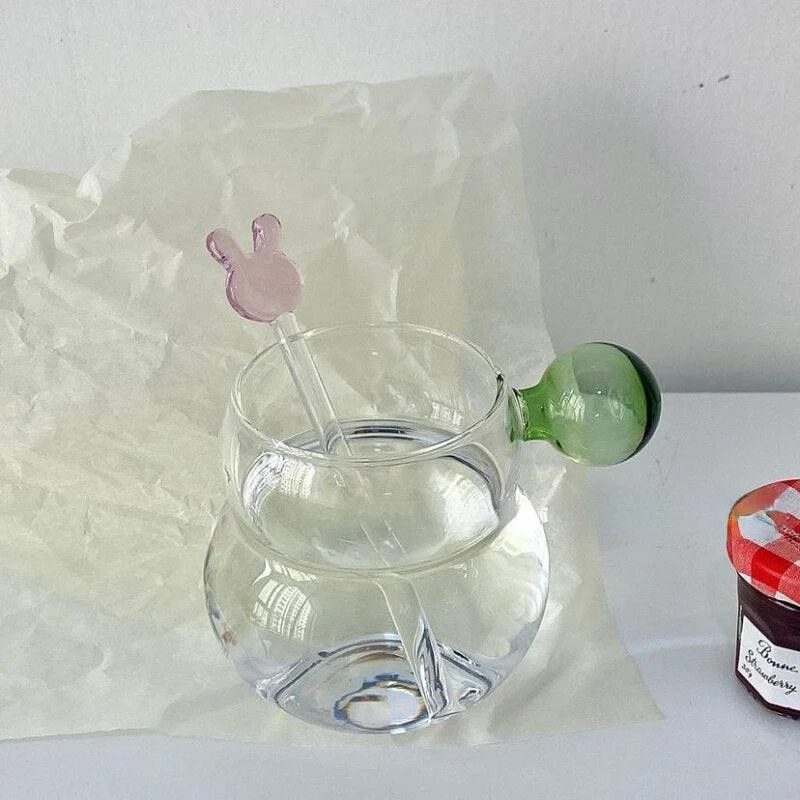 Cartoon Heat Resistant Glass Ball Handle Mug -  - #tag1#