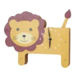 Cartoon Lion Swinging Wall Clock Playful Home Decor