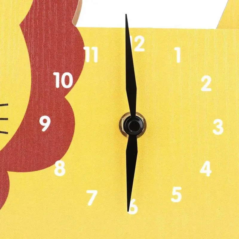 Cartoon Lion Swinging Wall Clock Playful Home Decor