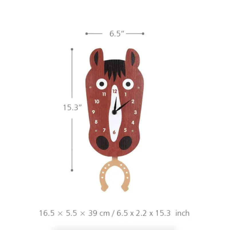 Cartoon Lion Swinging Wall Clock Playful Home Decor
