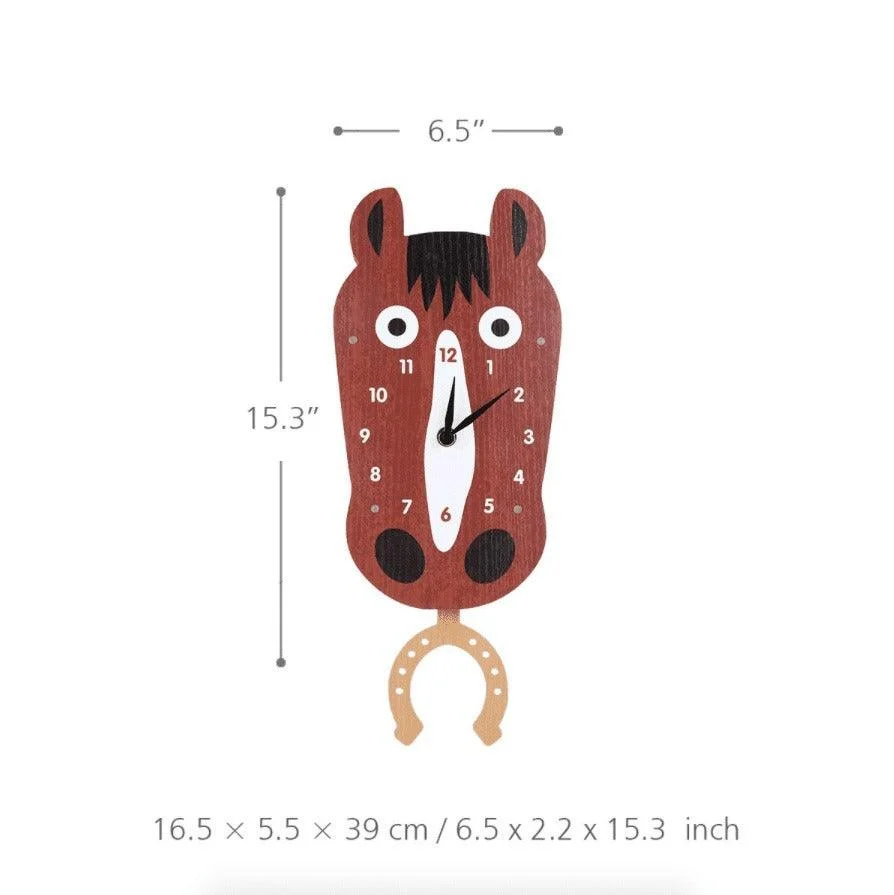 Cartoon Lion Swinging Wall Clock - Playful Home Decor -