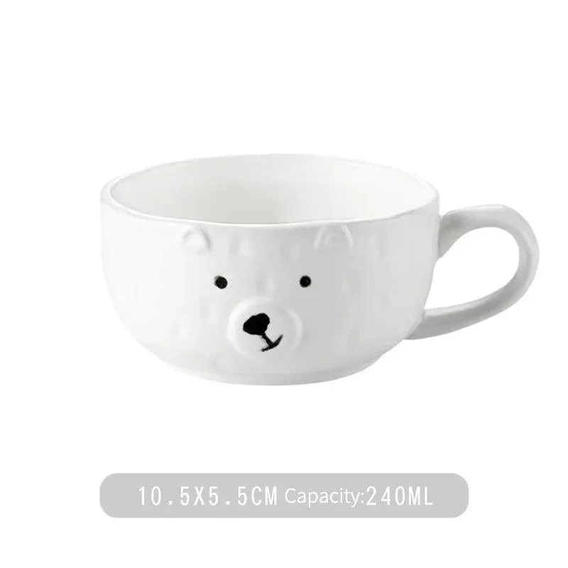Cartoon Polar Bear Ceramic Plate + Bowl Set -  - #tag1#