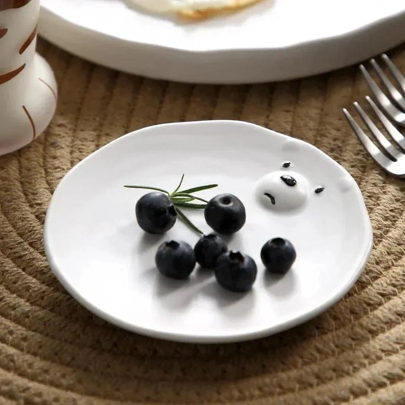 Cartoon Polar Bear Ceramic Plate + Bowl Set -  - #tag1#