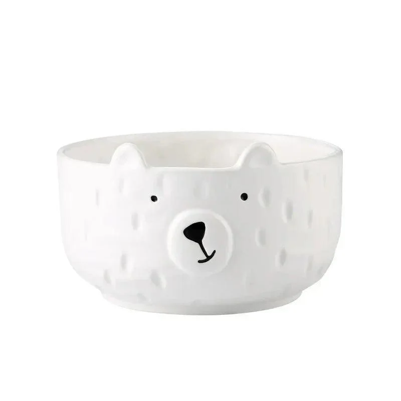 Cartoon Polar Bear Ceramic Plate + Bowl Set -  - #tag1#