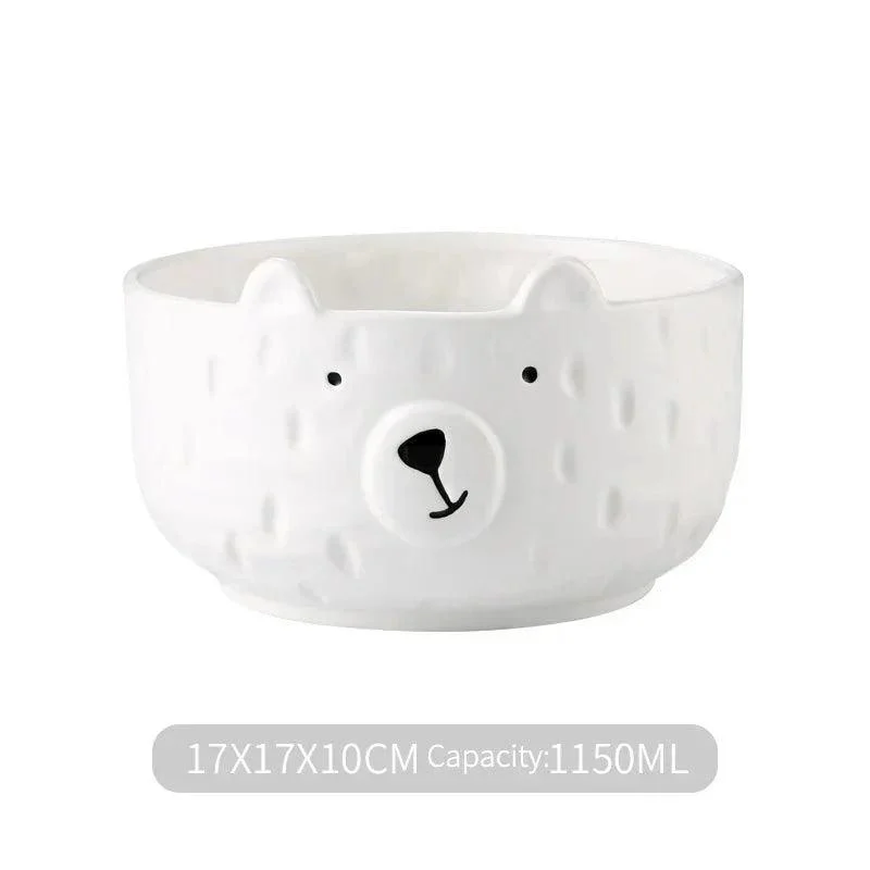 Cartoon Polar Bear Ceramic Plate + Bowl Set -  - #tag1#