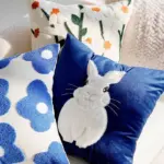 Cartoon_Rabbit_Floral_Cushion_Cover_-_-4149060 Cartoon Rabbit Floral Cushion Cover