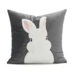 Cartoon_Rabbit_Floral_Cushion_Cover_-_-4149143 Cartoon Rabbit Floral Cushion Cover