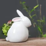 Cartoon Rabbits Flowerpot Charming Ceramic Planters for Home Decor