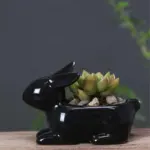 Cartoon Rabbits Flowerpot Charming Ceramic Planters for Home Decor