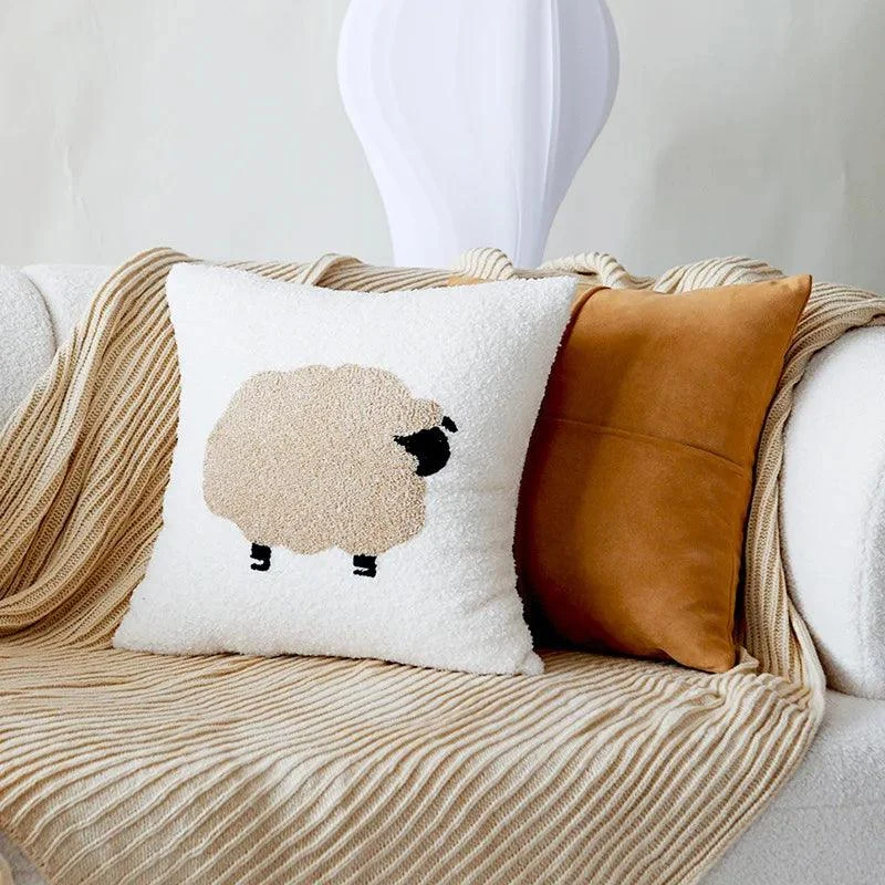 Cartoon Sheep Pillow Cover -