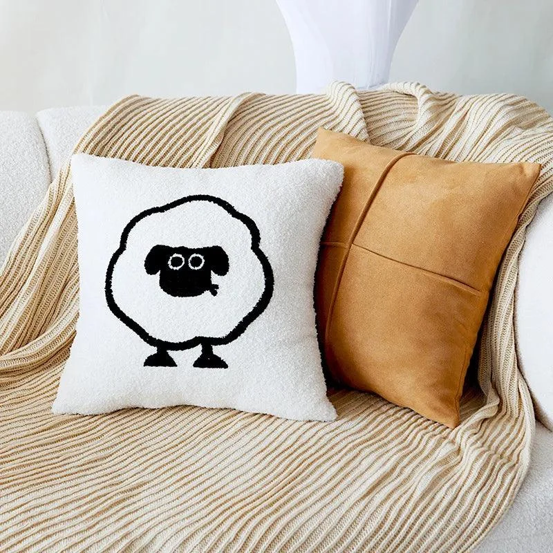 Cartoon Sheep Pillow Cover -