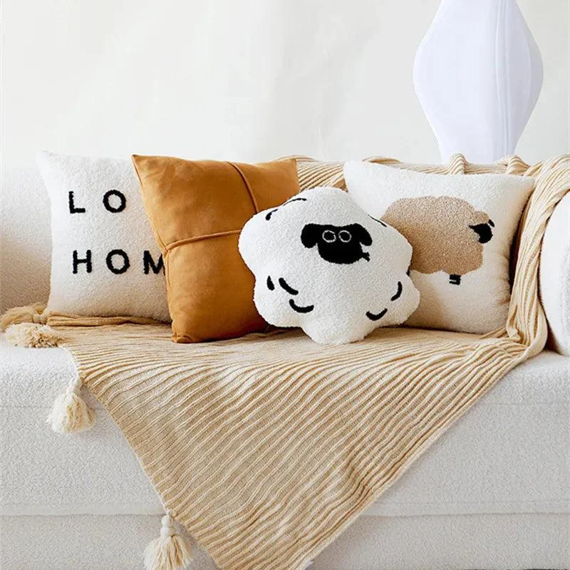 Cartoon Sheep Pillow Cover -