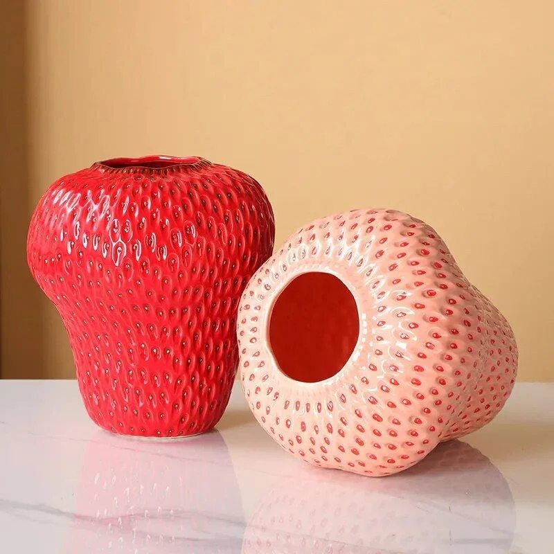 Cartoon Strawberry Ceramic Vase -  - #tag1#