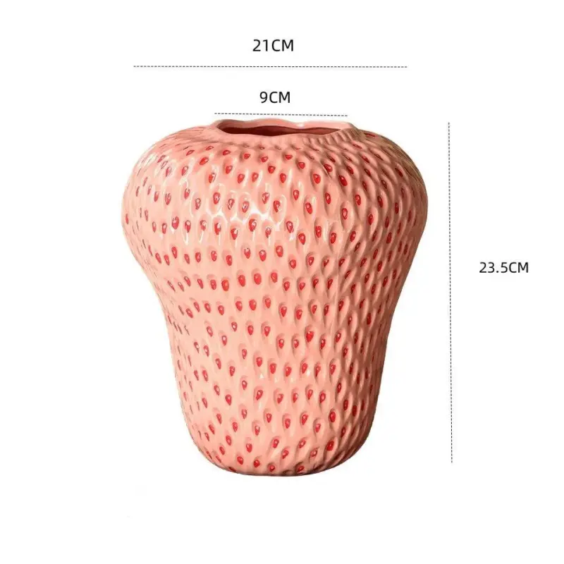 Cartoon Strawberry Ceramic Vase tag1