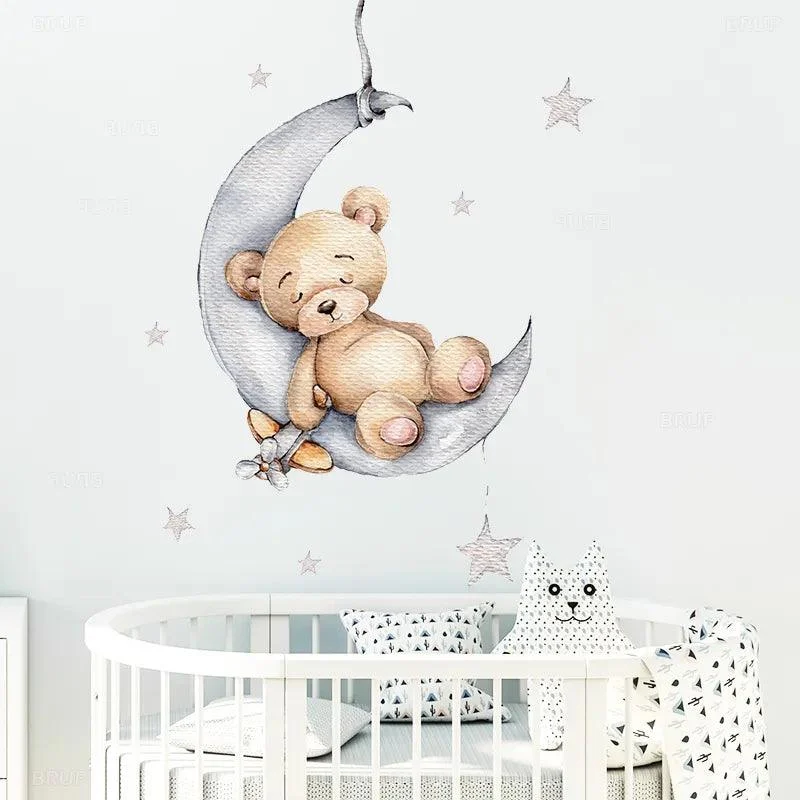 Cartoon Teddy Bear wall sticker | Give the baby room a beautiful atmosphere -  - #tag1#