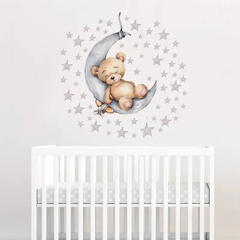 Cartoon Teddy Bear wall sticker | Give the baby room a beautiful atmosphere - - #tag1#