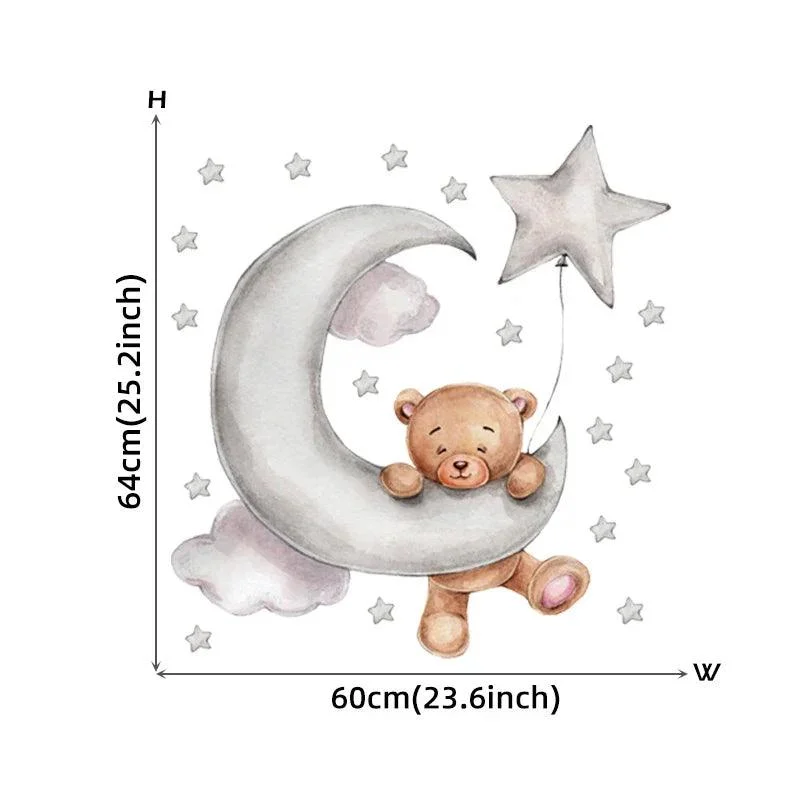 Cartoon Teddy Bear wall sticker | Give the baby room a beautiful atmosphere -  - #tag1#