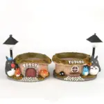 Cartoon Totoro Flower Pot Creative Garden Decor with LED Light
