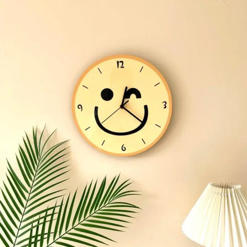 Cartoon Yellow Smiley Face Wall Mounted Clock tag1