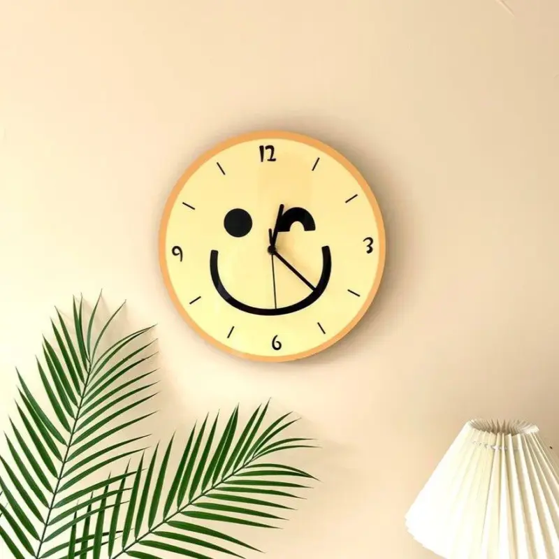 Cartoon Yellow Smiley Face Wall Mounted Clock tag1