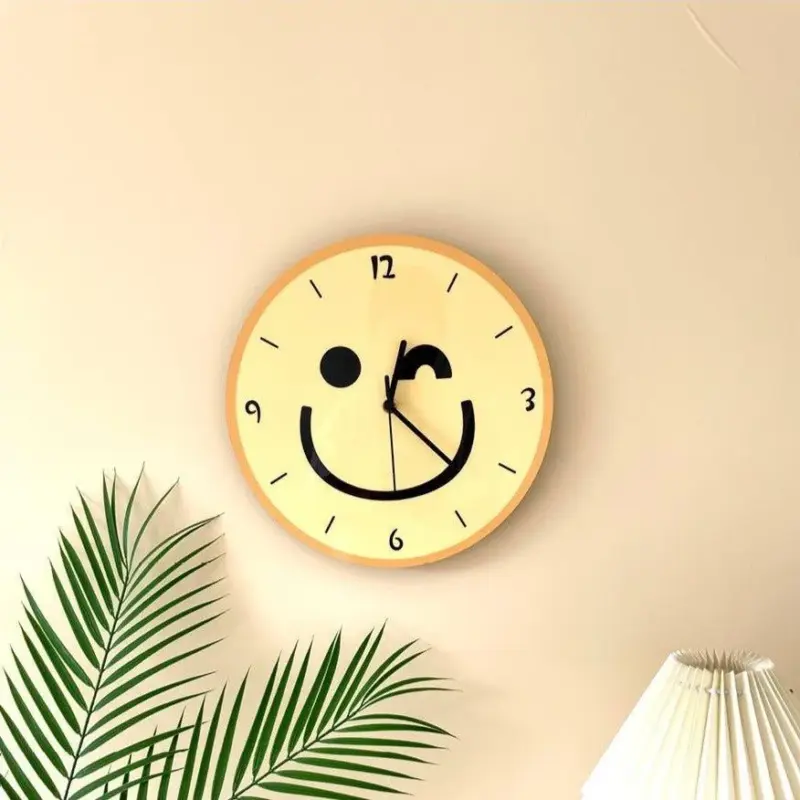 Cartoon Yellow Smiley Face Wall Mounted Clock tag1