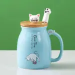 Cartoon cat mug heat resistant ceramic adorable gift
